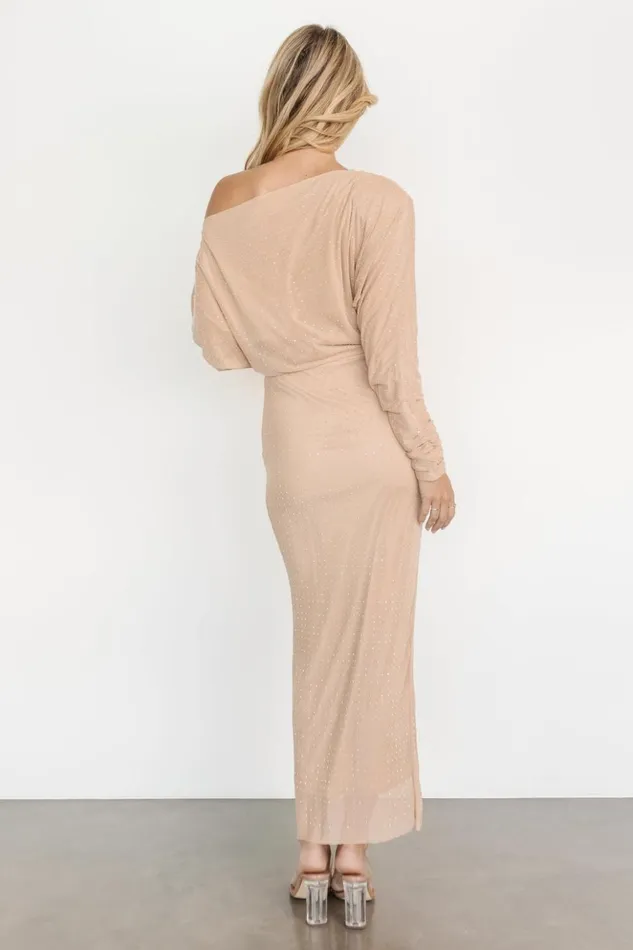 Baltic Born Embellished and Sequined Charlize Rhinestone Maxi Dress Nude 8211 Women Baltic Born Embellished and Sequined Charlize Rhinestone Maxi Dress Nude 8211 Women