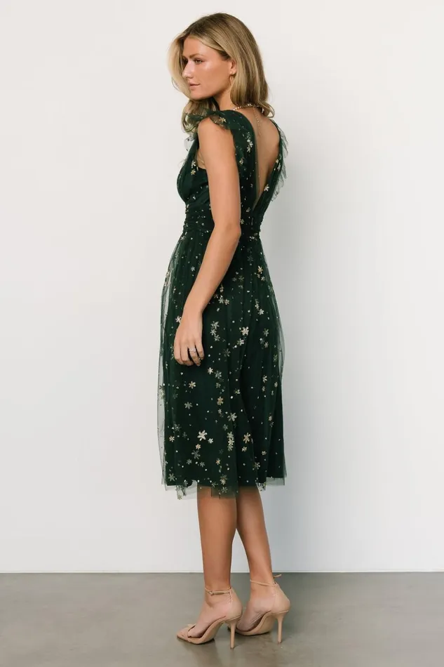 Baltic Born Embellished and Sequined Chiara Shimmer Midi Dress Green Gold 8211 Women Baltic Born Embellished and Sequined Chiara Shimmer Midi Dress Green Gold 8211 Women