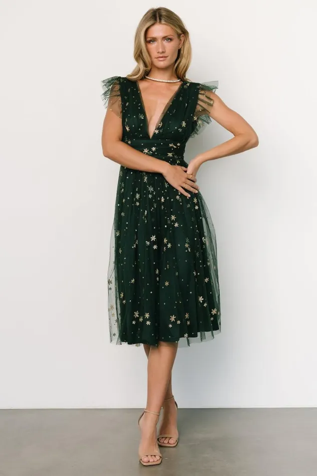 Baltic Born Embellished and Sequined Chiara Shimmer Midi Dress Green Gold 8211 Women Baltic Born Embellished and Sequined Chiara Shimmer Midi Dress Green Gold 8211 Women
