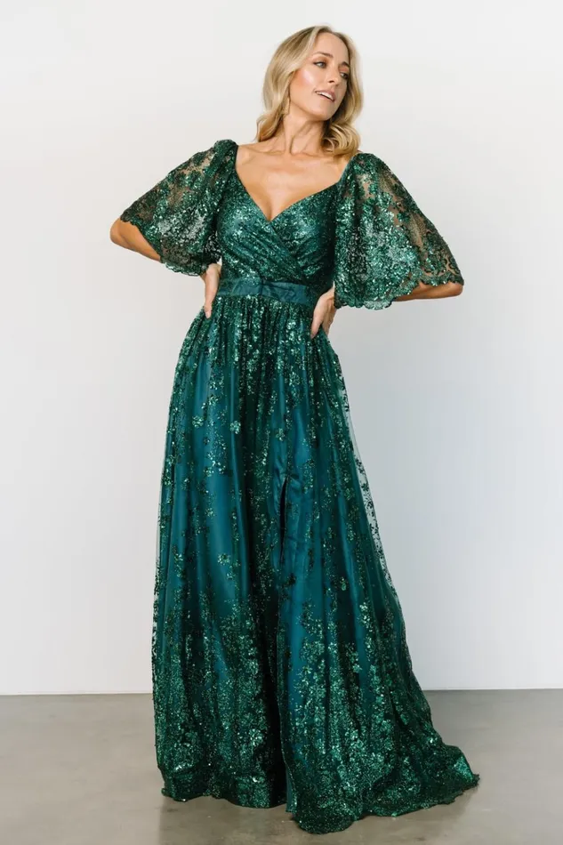 Baltic Born Embellished and Sequined Genevieve Glitter Maxi Dress Emerald 8211 Women Baltic Born Embellished and Sequined Genevieve Glitter Maxi Dress Emerald 8211 Women