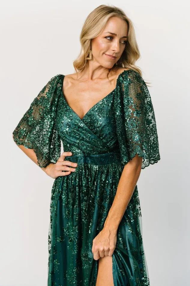 Baltic Born Embellished and Sequined Genevieve Glitter Maxi Dress Emerald 8211 Women Baltic Born Embellished and Sequined Genevieve Glitter Maxi Dress Emerald 8211 Women
