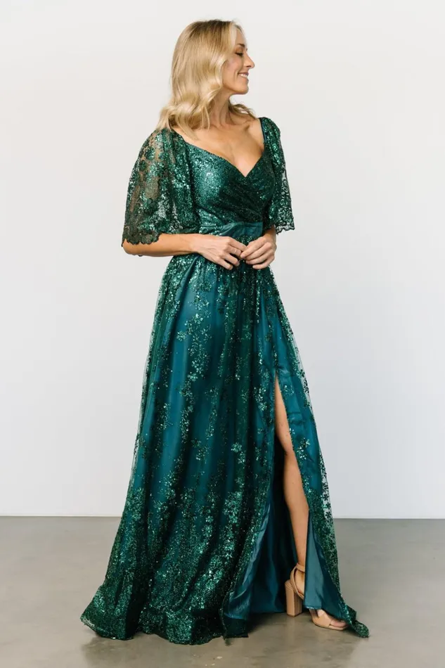 Baltic Born Embellished and Sequined Genevieve Glitter Maxi Dress Emerald 8211 Women Baltic Born Embellished and Sequined Genevieve Glitter Maxi Dress Emerald 8211 Women
