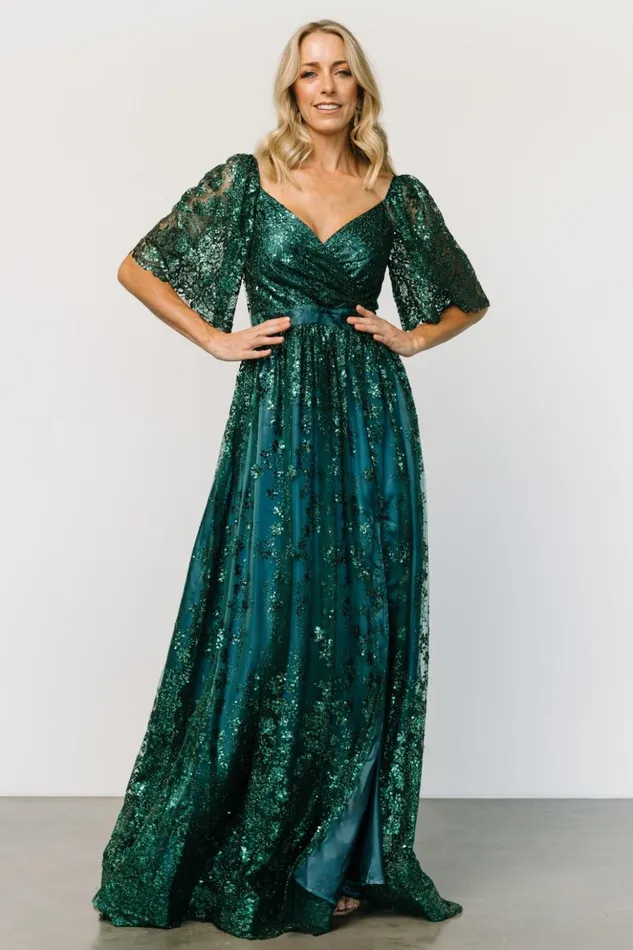 Baltic Born Embellished and Sequined Genevieve Glitter Maxi Dress Emerald 8211 Women Baltic Born Embellished and Sequined Genevieve Glitter Maxi Dress Emerald 8211 Women