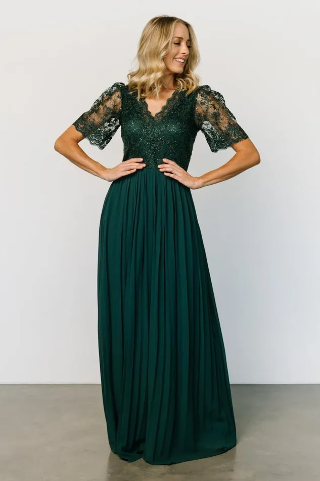 Baltic Born Embellished and Sequined Josephine Pleated Maxi Dress Dark Green 8211 Women Baltic Born Embellished and Sequined Josephine Pleated Maxi Dress Dark Green 8211 Women