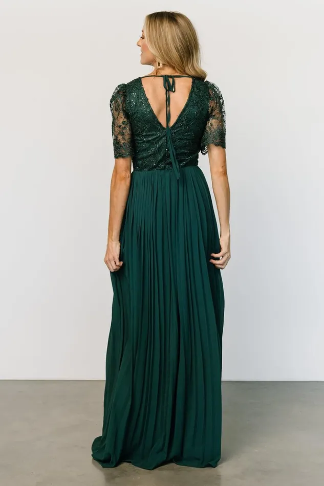 Baltic Born Embellished and Sequined Josephine Pleated Maxi Dress Dark Green 8211 Women Baltic Born Embellished and Sequined Josephine Pleated Maxi Dress Dark Green 8211 Women
