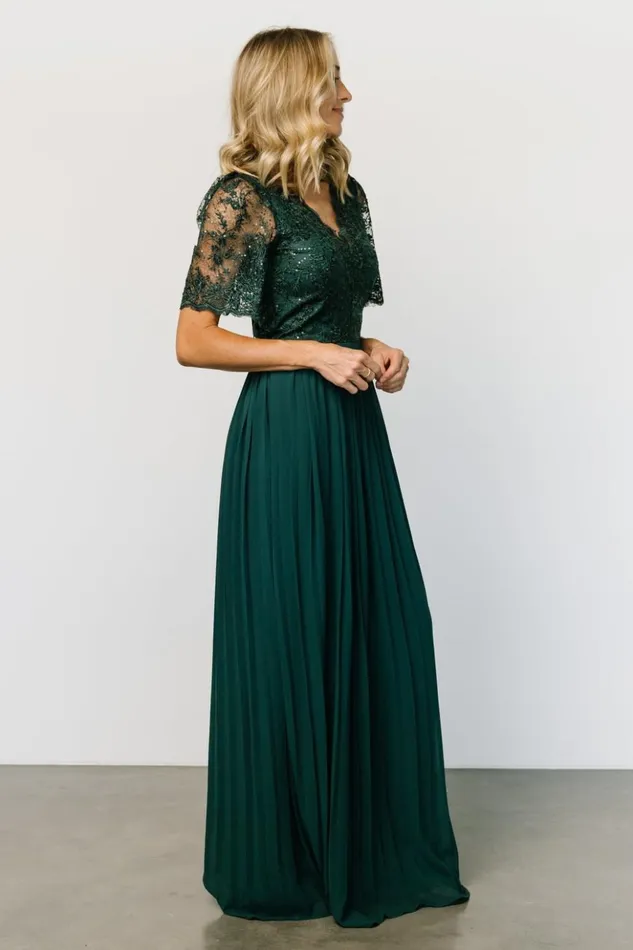 Baltic Born Embellished and Sequined Josephine Pleated Maxi Dress Dark Green 8211 Women Baltic Born Embellished and Sequined Josephine Pleated Maxi Dress Dark Green 8211 Women