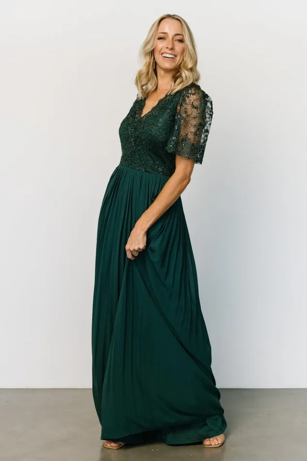 Baltic Born Embellished and Sequined Josephine Pleated Maxi Dress Dark Green 8211 Women Baltic Born Embellished and Sequined Josephine Pleated Maxi Dress Dark Green 8211 Women
