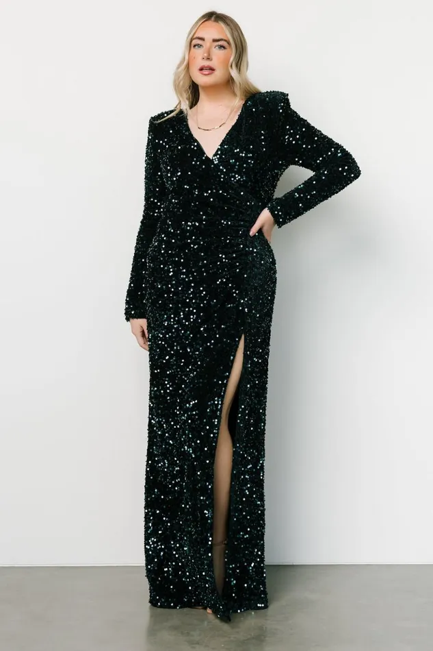 Baltic Born Embellished and Sequined Madonna Sequin Maxi Dress Emerald 8211 Women Baltic Born Embellished and Sequined Madonna Sequin Maxi Dress Emerald 8211 Women