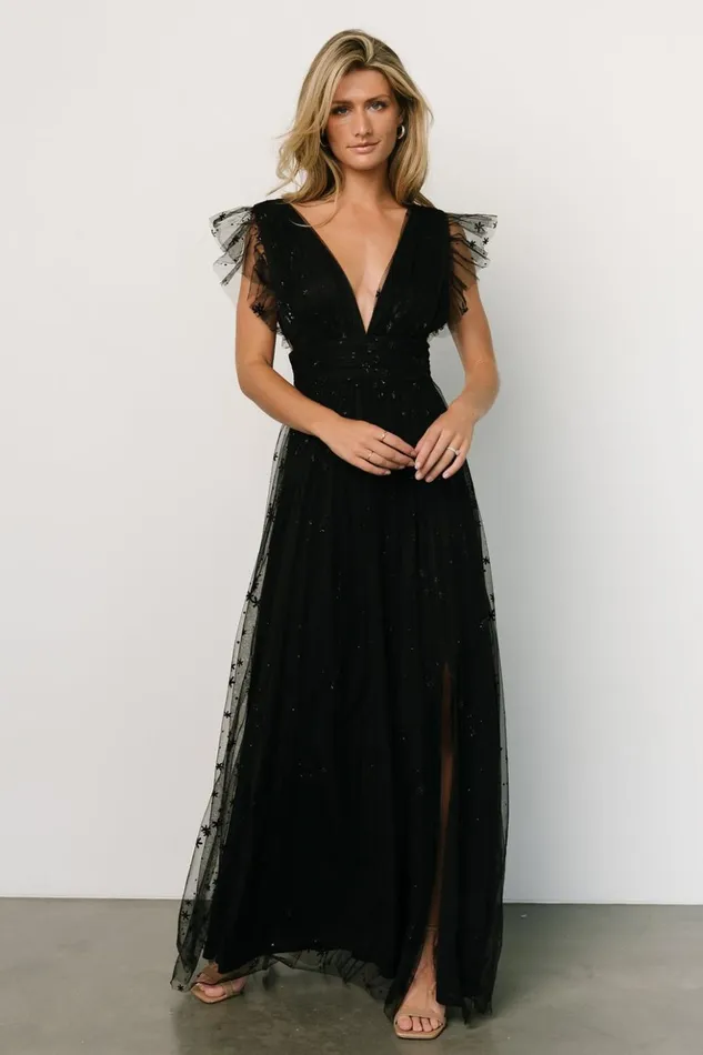 Baltic Born Embellished and Sequined Nova Shimmer Maxi Dress Black 8211 Women Baltic Born Embellished and Sequined Nova Shimmer Maxi Dress Black 8211 Women