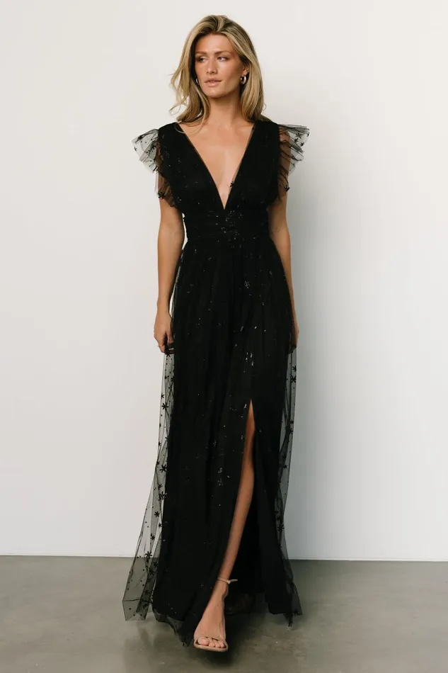 Baltic Born Embellished and Sequined Nova Shimmer Maxi Dress Black 8211 Women Baltic Born Embellished and Sequined Nova Shimmer Maxi Dress Black 8211 Women