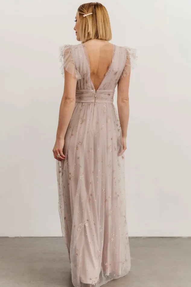 Baltic Born Embellished and Sequined Nova Shimmer Maxi Dress Dusty Lilac 8211 Women Baltic Born Embellished and Sequined Nova Shimmer Maxi Dress Dusty Lilac 8211 Women
