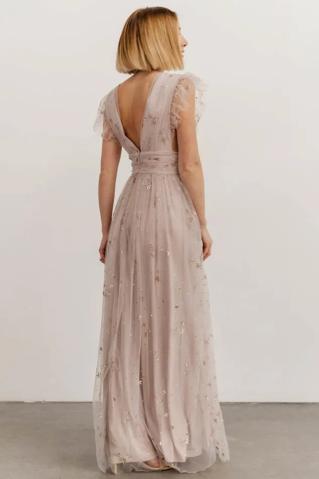 Baltic Born Embellished and Sequined Nova Shimmer Maxi Dress Dusty Lilac 8211 Women Baltic Born Embellished and Sequined Nova Shimmer Maxi Dress Dusty Lilac 8211 Women