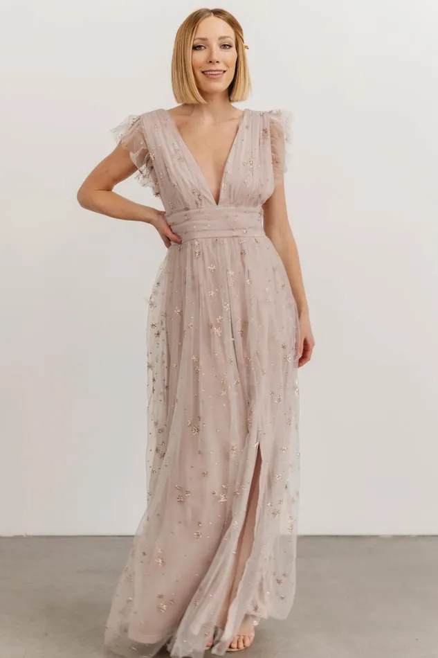 Baltic Born Embellished and Sequined Nova Shimmer Maxi Dress Dusty Lilac 8211 Women Baltic Born Embellished and Sequined Nova Shimmer Maxi Dress Dusty Lilac 8211 Women