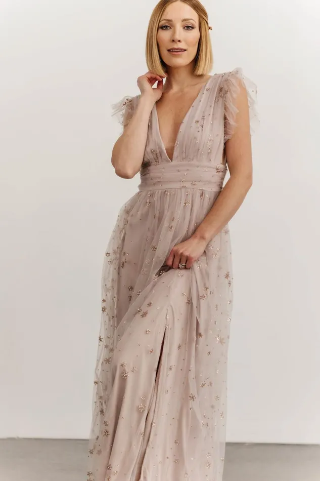 Baltic Born Embellished and Sequined Nova Shimmer Maxi Dress Dusty Lilac 8211 Women Baltic Born Embellished and Sequined Nova Shimmer Maxi Dress Dusty Lilac 8211 Women