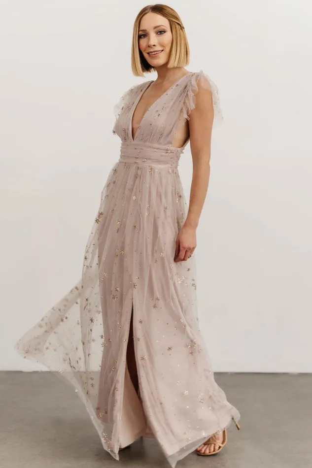 Baltic Born Embellished and Sequined Nova Shimmer Maxi Dress Dusty Lilac 8211 Women Baltic Born Embellished and Sequined Nova Shimmer Maxi Dress Dusty Lilac 8211 Women