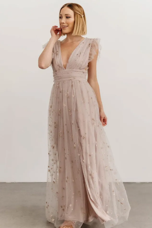 Baltic Born Embellished and Sequined Nova Shimmer Maxi Dress Dusty Lilac 8211 Women Baltic Born Embellished and Sequined Nova Shimmer Maxi Dress Dusty Lilac 8211 Women