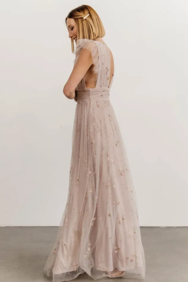 Baltic Born Embellished and Sequined Nova Shimmer Maxi Dress Dusty Lilac 8211 Women Baltic Born Embellished and Sequined Nova Shimmer Maxi Dress Dusty Lilac 8211 Women
