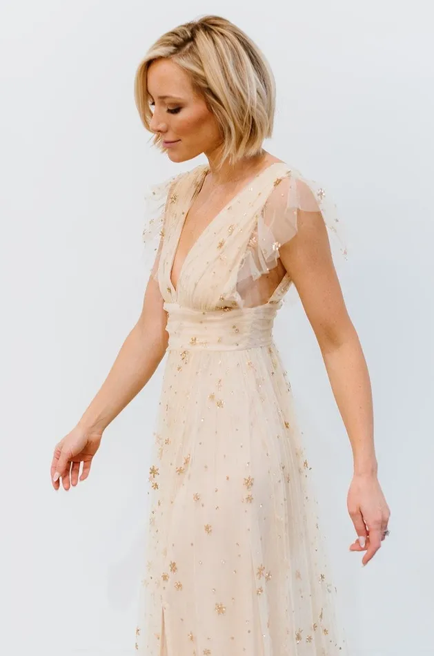 Baltic Born Embellished and Sequined Nova Shimmer Maxi Dress Gold 8211 Women Baltic Born Embellished and Sequined Nova Shimmer Maxi Dress Gold 8211 Women