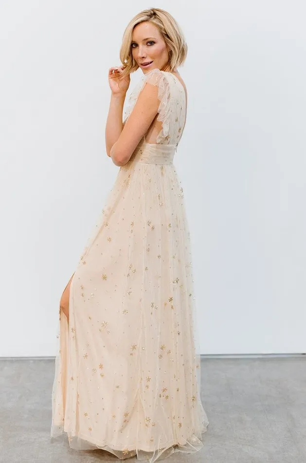 Baltic Born Embellished and Sequined Nova Shimmer Maxi Dress Gold 8211 Women Baltic Born Embellished and Sequined Nova Shimmer Maxi Dress Gold 8211 Women