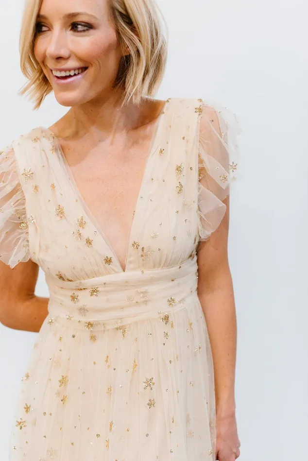 Baltic Born Embellished and Sequined Nova Shimmer Maxi Dress Gold 8211 Women Baltic Born Embellished and Sequined Nova Shimmer Maxi Dress Gold 8211 Women