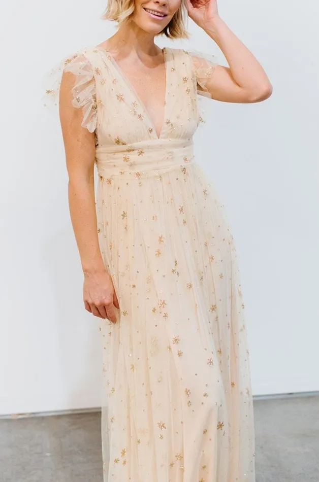Baltic Born Embellished and Sequined Nova Shimmer Maxi Dress Gold 8211 Women Baltic Born Embellished and Sequined Nova Shimmer Maxi Dress Gold 8211 Women