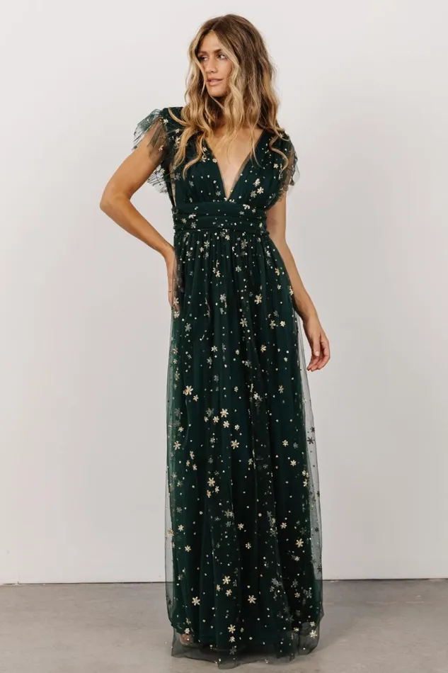 Baltic Born Embellished and Sequined Nova Shimmer Maxi Dress Green Gold 8211 Women Baltic Born Embellished and Sequined Nova Shimmer Maxi Dress Green Gold 8211 Women
