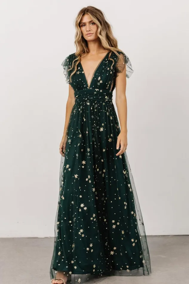 Baltic Born Embellished and Sequined Nova Shimmer Maxi Dress Green Gold 8211 Women Baltic Born Embellished and Sequined Nova Shimmer Maxi Dress Green Gold 8211 Women