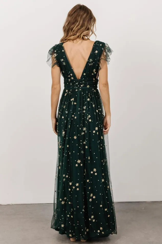 Baltic Born Embellished and Sequined Nova Shimmer Maxi Dress Green Gold 8211 Women Baltic Born Embellished and Sequined Nova Shimmer Maxi Dress Green Gold 8211 Women