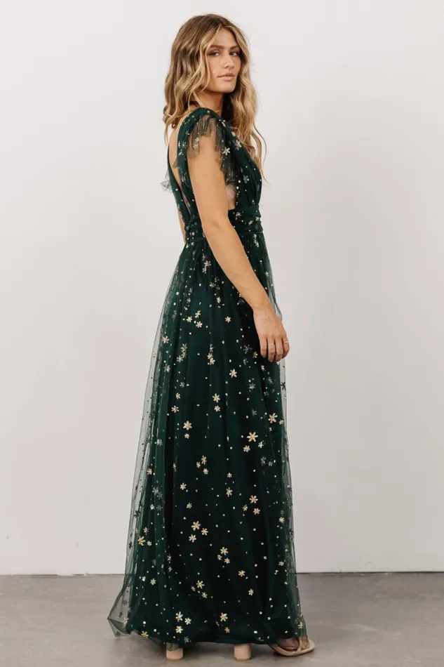 Baltic Born Embellished and Sequined Nova Shimmer Maxi Dress Green Gold 8211 Women Baltic Born Embellished and Sequined Nova Shimmer Maxi Dress Green Gold 8211 Women