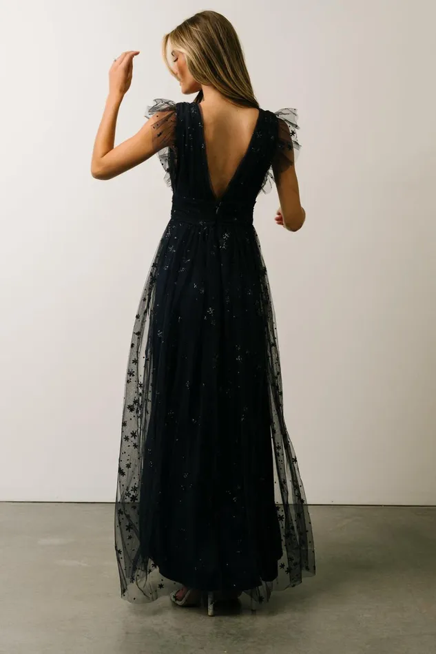 Baltic Born Embellished and Sequined Nova Shimmer Maxi Dress Navy 8211 Women Baltic Born Embellished and Sequined Nova Shimmer Maxi Dress Navy 8211 Women