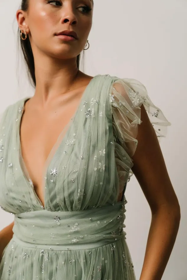 Baltic Born Embellished and Sequined Nova Shimmer Maxi Dress Sage Silver 8211 Women Baltic Born Embellished and Sequined Nova Shimmer Maxi Dress Sage Silver 8211 Women
