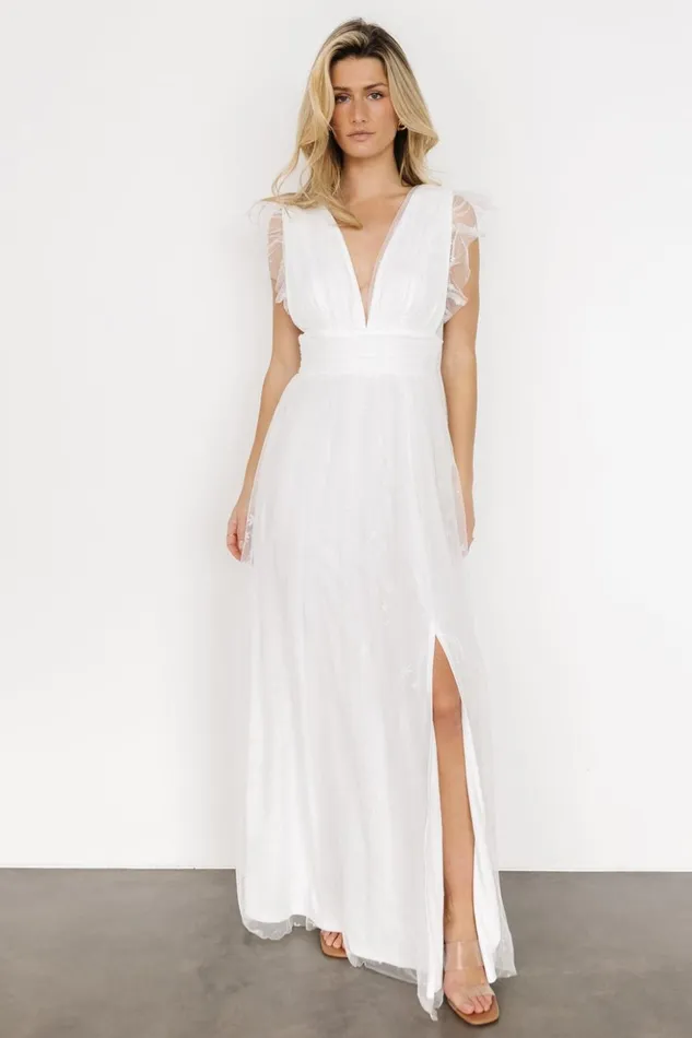 Baltic Born Embellished and Sequined Nova Shimmer Maxi Dress White 8211 Women Baltic Born Embellished and Sequined Nova Shimmer Maxi Dress White 8211 Women