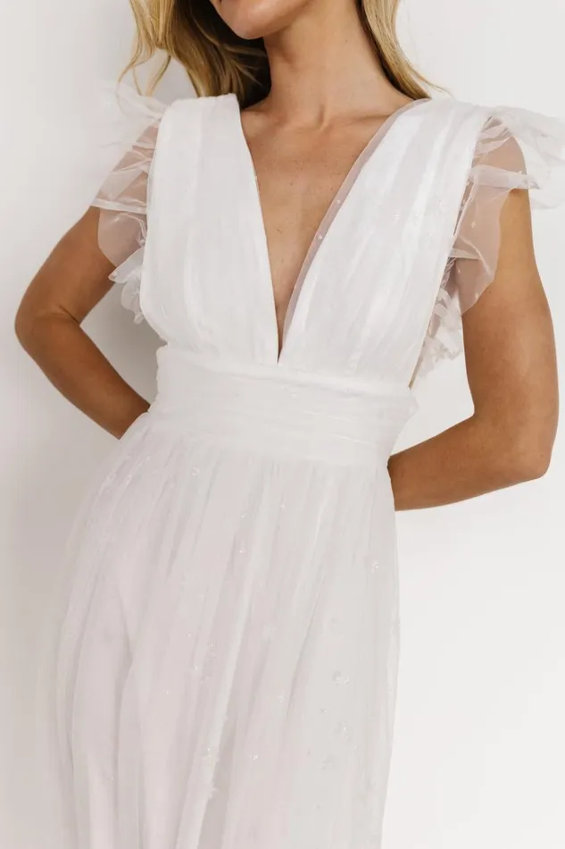 Baltic Born Embellished and Sequined Nova Shimmer Maxi Dress White 8211 Women Baltic Born Embellished and Sequined Nova Shimmer Maxi Dress White 8211 Women