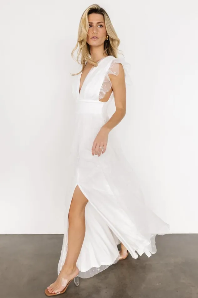 Baltic Born Embellished and Sequined Nova Shimmer Maxi Dress White 8211 Women Baltic Born Embellished and Sequined Nova Shimmer Maxi Dress White 8211 Women
