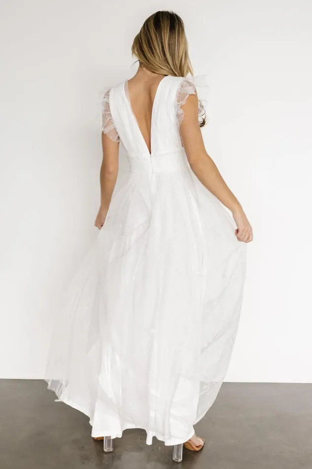 Baltic Born Embellished and Sequined Nova Shimmer Maxi Dress White 8211 Women Baltic Born Embellished and Sequined Nova Shimmer Maxi Dress White 8211 Women