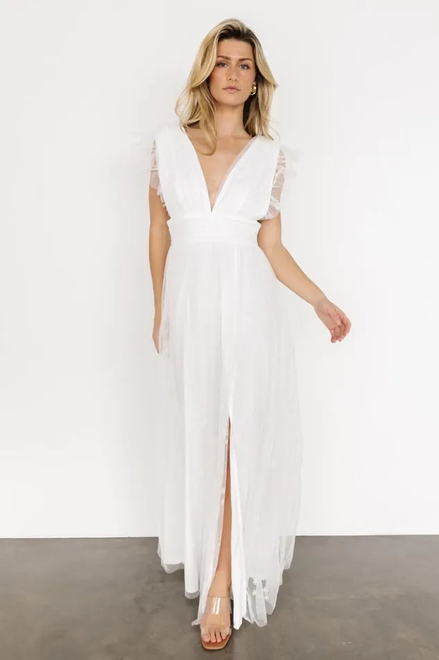 Baltic Born Embellished and Sequined Nova Shimmer Maxi Dress White 8211 Women Baltic Born Embellished and Sequined Nova Shimmer Maxi Dress White 8211 Women