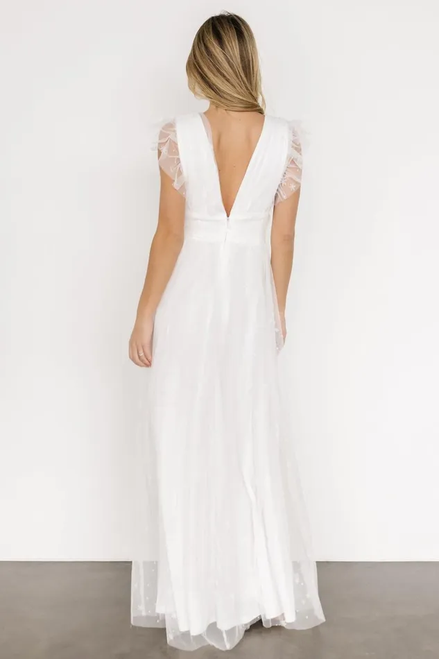 Baltic Born Embellished and Sequined Nova Shimmer Maxi Dress White 8211 Women Baltic Born Embellished and Sequined Nova Shimmer Maxi Dress White 8211 Women