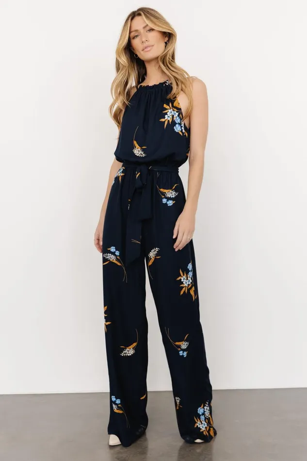 Baltic Born Jumpsuits and Rompers Alameda Halter Jumpsuit Navy Blue Floral 8211 Women Baltic Born Jumpsuits and Rompers Alameda Halter Jumpsuit Navy Blue Floral 8211 Women