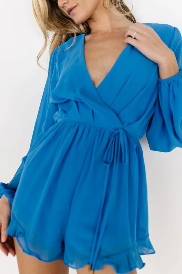 Baltic Born Jumpsuits and Rompers Annalee Ruffle Romper Blue 8211 Women Baltic Born Jumpsuits and Rompers Annalee Ruffle Romper Blue 8211 Women