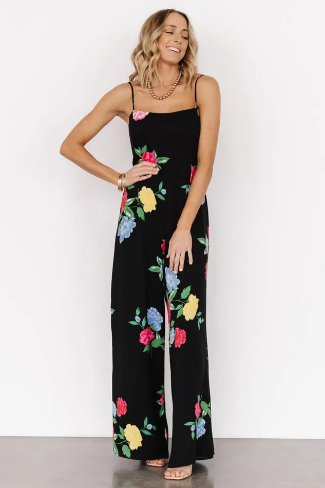 Baltic Born Jumpsuits and Rompers Brooklyn Wide Leg Jumpsuit Black Floral 8211 Women Baltic Born Jumpsuits and Rompers Brooklyn Wide Leg Jumpsuit Black Floral 8211 Women