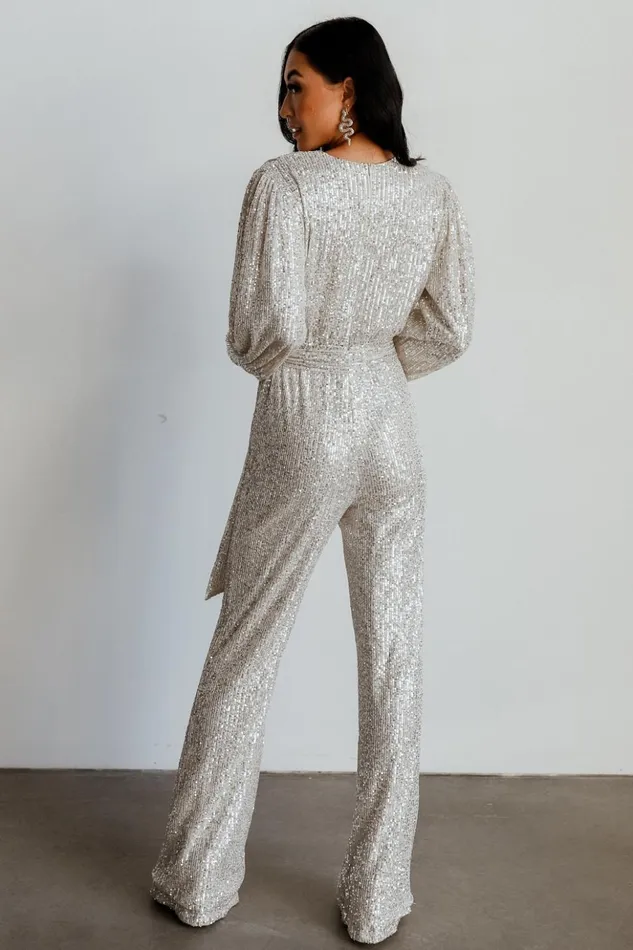 Baltic Born Jumpsuits and Rompers Brussels Sequin Jumpsuit Cream 8211 Women