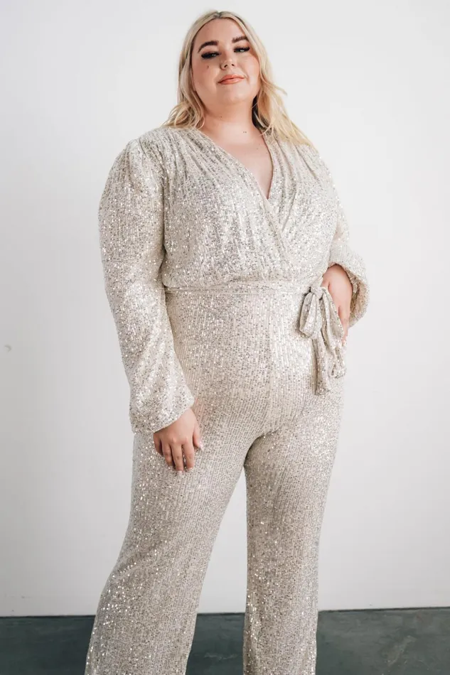 Baltic Born Jumpsuits and Rompers Brussels Sequin Jumpsuit Cream 8211 Women