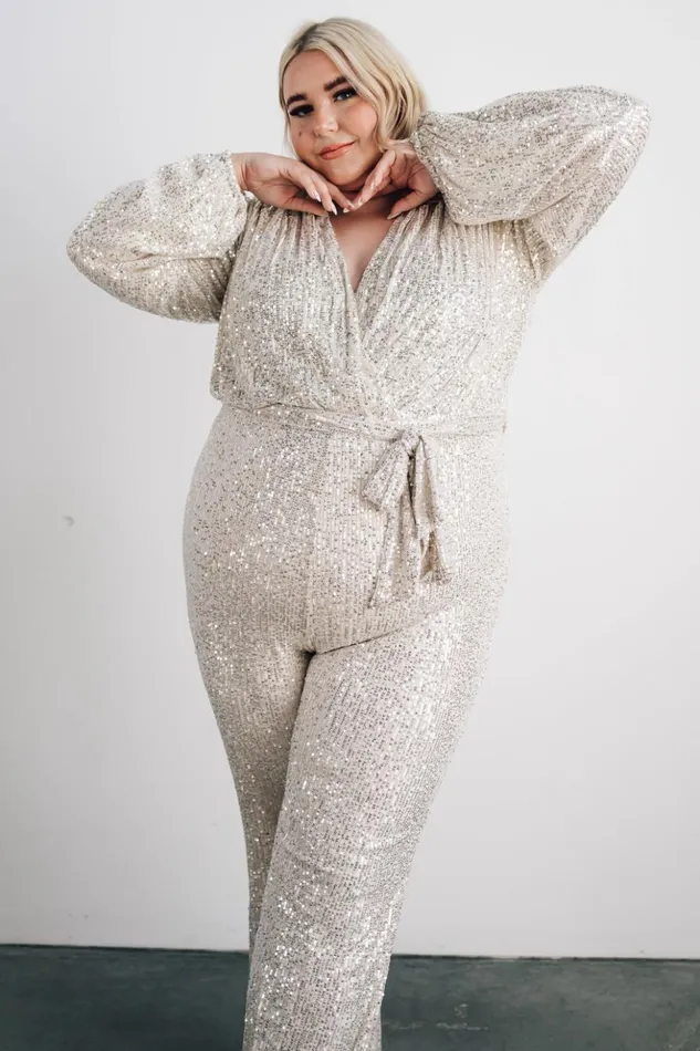 Baltic Born Jumpsuits and Rompers Brussels Sequin Jumpsuit Cream 8211 Women