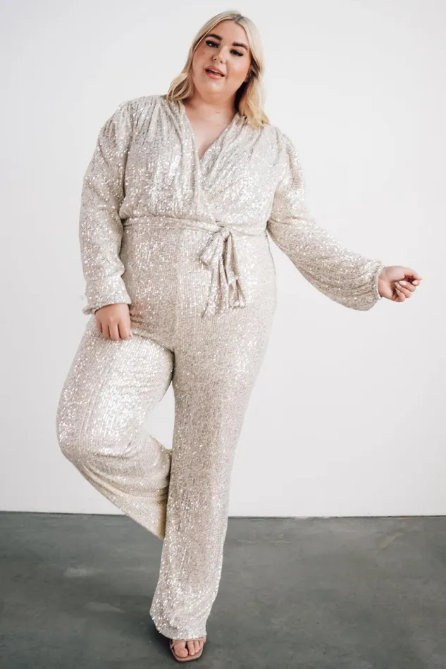 Baltic Born Jumpsuits and Rompers Brussels Sequin Jumpsuit Cream 8211 Women