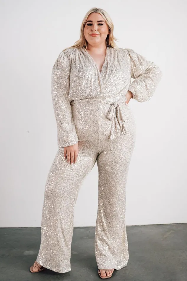 Baltic Born Jumpsuits and Rompers Brussels Sequin Jumpsuit Cream 8211 Women