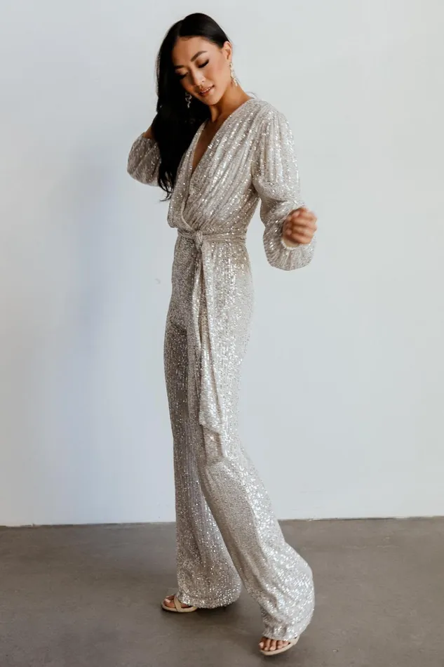 Baltic Born Jumpsuits and Rompers Brussels Sequin Jumpsuit Cream 8211 Women
