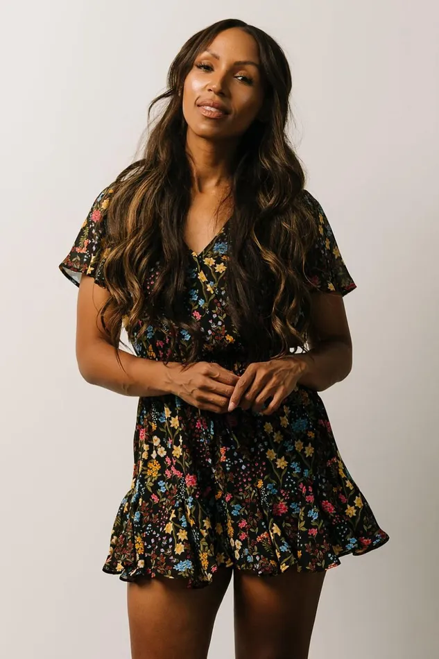 Baltic Born Jumpsuits and Rompers Candy Romper Black Floral 8211 Women Baltic Born Jumpsuits and Rompers Candy Romper Black Floral 8211 Women