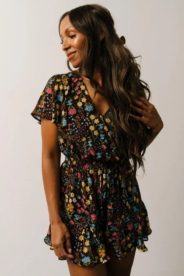 Baltic Born Jumpsuits and Rompers Candy Romper Black Floral 8211 Women Baltic Born Jumpsuits and Rompers Candy Romper Black Floral 8211 Women