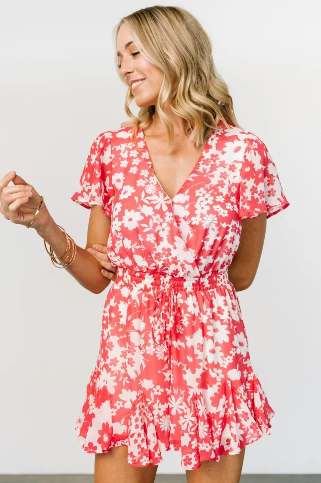 Baltic Born Jumpsuits and Rompers Candy Romper Coral White Floral 8211 Women Baltic Born Jumpsuits and Rompers Candy Romper Coral White Floral 8211 Women