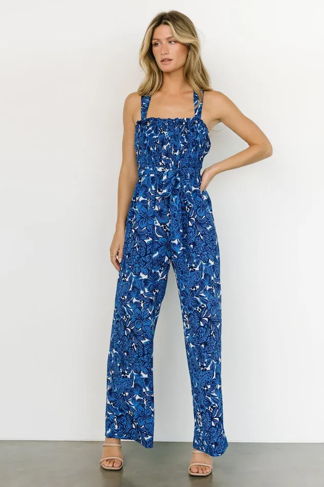 Baltic Born Jumpsuits and Rompers Chrissy Tank Jumpsuit Blue Multi Print 8211 Women Baltic Born Jumpsuits and Rompers Chrissy Tank Jumpsuit Blue Multi Print 8211 Women